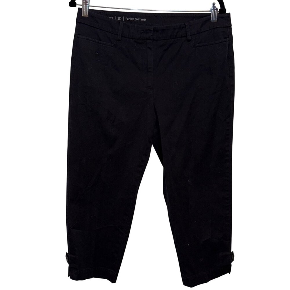Talbots Womens Black Perfect Skimmer Cropped Pants Size 10